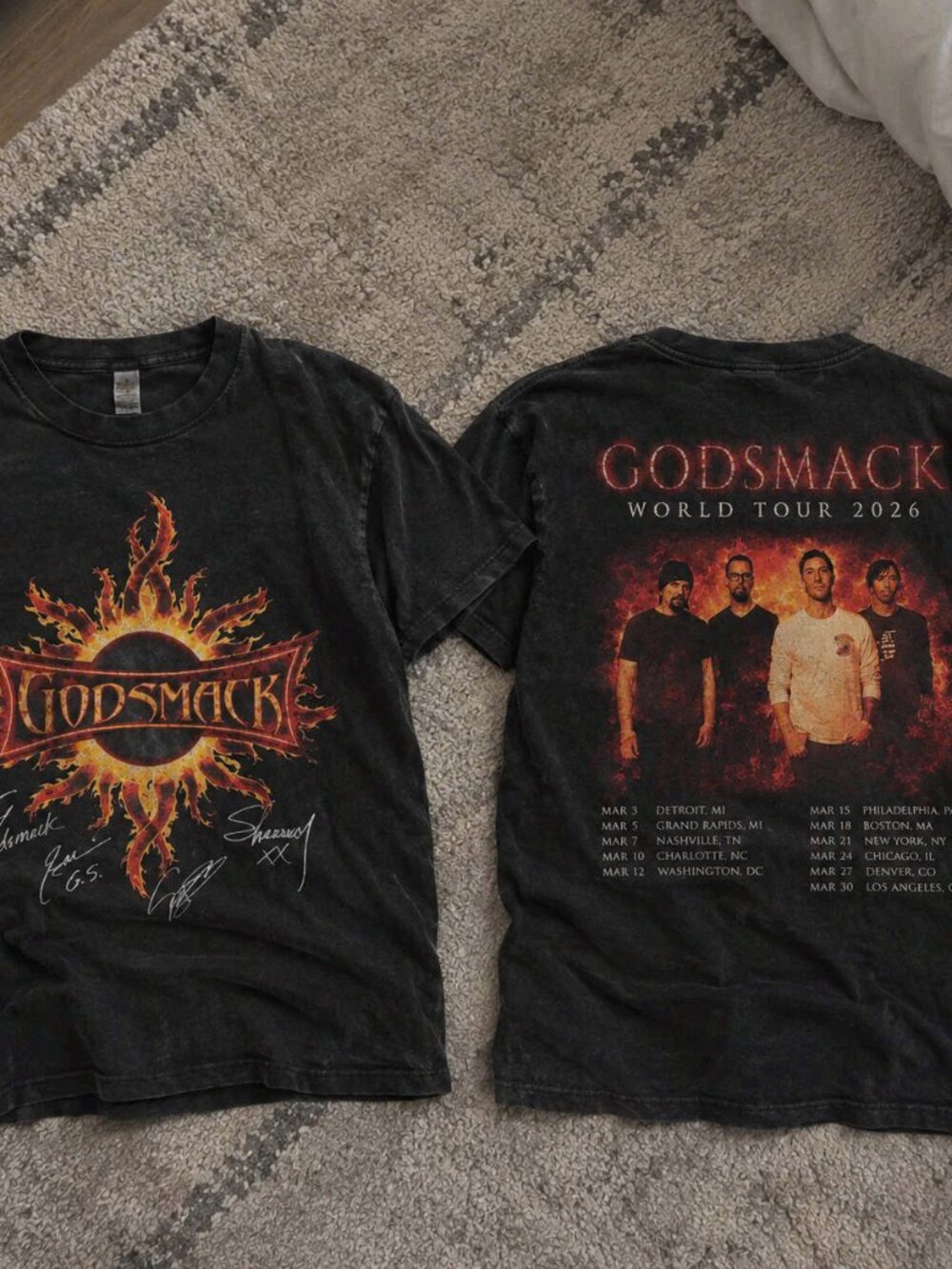 Godmask World Tour 2026 Band Graphic T-Shirt Black